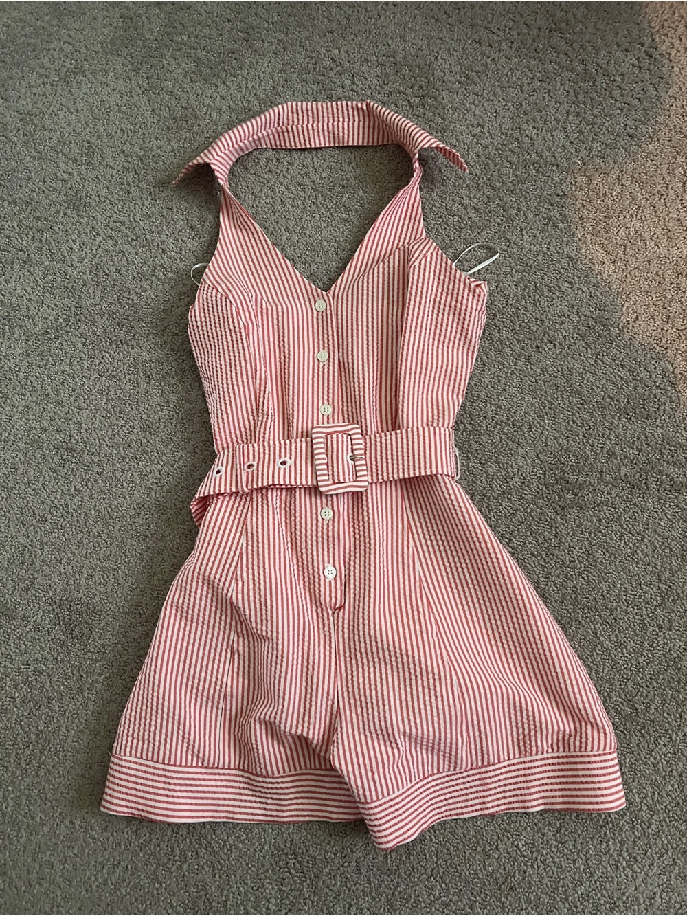 Anthropologie Maeve pinstripe romper
